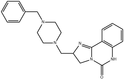 2-[(4-BENZYLPIPERAZINO)METHYL]-2,6-DIHYDROIMIDAZO[1,2-C]QUINAZOLIN-5(3H)-ONE 结构式