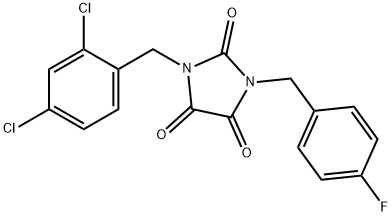 1-(2,4-DICHLOROBENZYL)-3-(4-FLUOROBENZYL)-1H-IMIDAZOLE-2,4,5(3H)-TRIONE 结构式