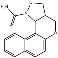 3a,11c-Dihydro-3H-benzo[5,6]chromeno[4,3-c]isoxazole-1(4H)-carboxamide 结构式