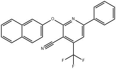 2-(2-NAPHTHYLOXY)-6-PHENYL-4-(TRIFLUOROMETHYL)NICOTINONITRILE 结构式