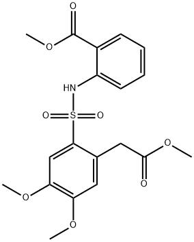 Methyl 2-(4,5-dimethoxy-2-(((2-(methoxycarbonyl)phenyl)amino)sulfonyl)phenyl)acetate 结构式