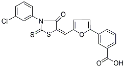 3-(5-{(E)-[3-(3-CHLOROPHENYL)-4-OXO-2-THIOXO-1,3-THIAZOLIDIN-5-YLIDENE]METHYL}-2-FURYL)BENZOIC ACID 结构式