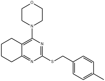 2-[(4-METHYLBENZYL)SULFANYL]-4-MORPHOLINO-5,6,7,8-TETRAHYDROQUINAZOLINE 结构式