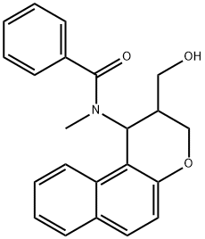 N-[2-(HYDROXYMETHYL)-2,3-DIHYDRO-1H-BENZO[F]CHROMEN-1-YL]-N-METHYLBENZENECARBOXAMIDE 结构式