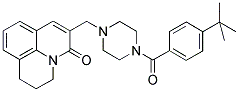 N-(4-TERT-BUTYLBENZOYL)-N'-[(2,3-DIHYDRO-5-OXO-(1H,5H)-BENZO[IJ]QUINOLIZIN-6-YL)METHYL]PIPERAZINE 结构式