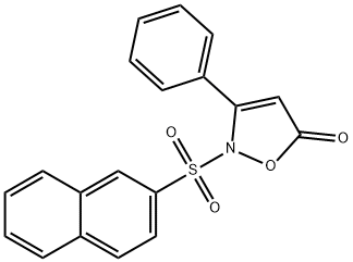 2-(萘-2-基磺酰基)-3-苯基异噁唑-5(2H)-酮 结构式