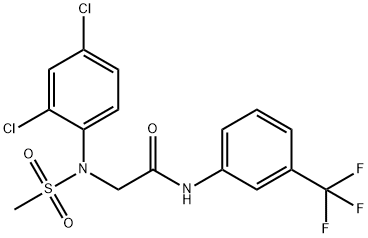 2-[2,4-DICHLORO(METHYLSULFONYL)ANILINO]-N-[3-(TRIFLUOROMETHYL)PHENYL]ACETAMIDE 结构式
