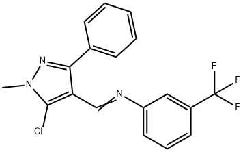 N-[(5-CHLORO-1-METHYL-3-PHENYL-1H-PYRAZOL-4-YL)METHYLENE]-3-(TRIFLUOROMETHYL)ANILINE 结构式