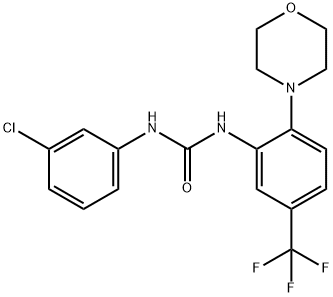 1-(3-CHLOROPHENYL)-3-(2-MORPHOLIN-4-YL-5-(TRIFLUOROMETHYL)PHENYL)UREA 结构式