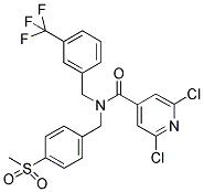 2,6-DICHLORO-N-[4-(METHYLSULPHONYL)BENZYL]-N-[3-(TRIFLUOROMETHYL)BENZYL]PYRIDINE-4-CARBOXAMIDE 结构式
