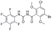 N-(3-Bromo-5-chloro-2,6-dimethoxybenzoyl)-N'-(2,3,4,5,6-pentafluorophenyl)urea 结构式