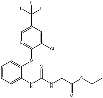 ETHYL 2-([(2-([3-CHLORO-5-(TRIFLUOROMETHYL)-2-PYRIDINYL]OXY)ANILINO)CARBOTHIOYL]AMINO)ACETATE 结构式