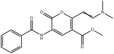 METHYL 3-(BENZOYLAMINO)-6-[(E)-2-(DIMETHYLAMINO)ETHENYL]-2-OXO-2H-PYRAN-5-CARBOXYLATE 结构式