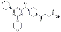 4-[4-[(2,6-DIMORPHOLINOPYRIMIDIN-4-YL)CARBONYL]PIPERAZIN-1-YL]-4-OXOBUTANOIC ACID 结构式