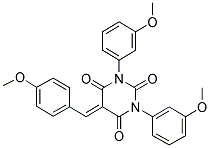 1,3-BIS(3-METHOXYPHENYL)-5-((4-METHOXYPHENYL)METHYLENE)-1,3-DIAZAPERHYDROINE-2,4,6-TRIONE 结构式