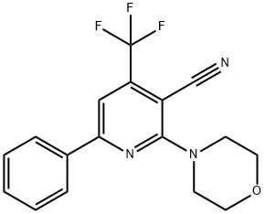 2-MORPHOLINO-6-PHENYL-4-(TRIFLUOROMETHYL)NICOTINONITRILE 结构式