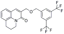 2,3-DIHYDRO-6-[(3,5-(DITRIFLUOROMETHYL)BENZYLOXY)METHYL]-(1H,5H)-BENZO[IJ]QUINOLIZIN-5-ONE 结构式