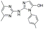 2-[(4,6-DIMETHYLPYRIMIDIN-2-YL)AMINO]-1-(4-METHYLPHENYL)-1H-IMIDAZOL-5-OL 结构式