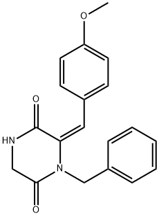 1-BENZYL-6-[(4-METHOXYPHENYL)METHYLENE]TETRAHYDRO-2,5-PYRAZINEDIONE 结构式