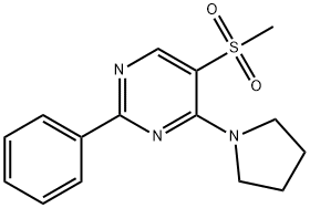 5-(METHYLSULFONYL)-2-PHENYL-4-(1-PYRROLIDINYL)PYRIMIDINE 结构式