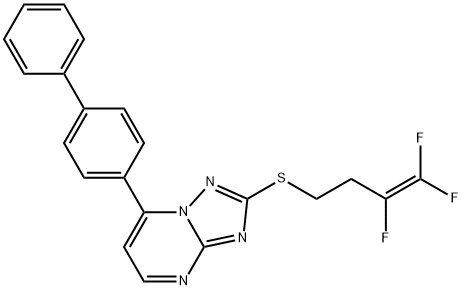 7-[1,1'-BIPHENYL]-4-YL-2-[(3,4,4-TRIFLUORO-3-BUTENYL)SULFANYL][1,2,4]TRIAZOLO[1,5-A]PYRIMIDINE 结构式