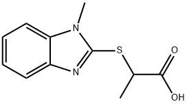 2-(1-Methyl-1H-benzoimidazol-2-ylsulfanyl)-propionic acid 结构式
