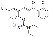 O-(2,4-DICHLORO-6-[3-(2-CHLOROPHENYL)-3-OXOPROP-1-ENYL]PHENYL) N,N-DIETHYLCARBAMOTHIOATE 结构式