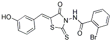 2-BROMO-N-[(5Z)-5-(3-HYDROXYBENZYLIDENE)-4-OXO-2-THIOXO-1,3-THIAZOLIDIN-3-YL]BENZAMIDE 结构式