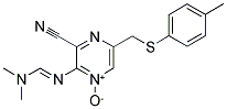 3-CYANO-2-([(DIMETHYLAMINO)METHYLENE]AMINO)-5-([(4-METHYLPHENYL)THIO]METHYL)PYRAZIN-1-IUM-1-OLATE 结构式