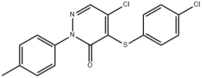 5-CHLORO-4-[(4-CHLOROPHENYL)SULFANYL]-2-(4-METHYLPHENYL)-3(2H)-PYRIDAZINONE 结构式