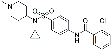 2-CHLORO-N-[4-((CYCLOPROPYL(1-METHYLPIPERIDIN-4-YL)AMINO)SULPHONYL)PHENYL]BENZAMIDE 结构式