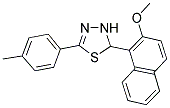 2-(2-METHOXY-1-NAPHTHYL)-5-(4-METHYLPHENYL)-2,3-DIHYDRO-1,3,4-THIADIAZOLE 结构式
