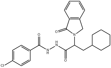 N'-(4-CHLOROBENZOYL)-3-CYCLOHEXYL-2-(1-OXO-1,3-DIHYDRO-2H-ISOINDOL-2-YL)PROPANOHYDRAZIDE 结构式