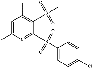 2-[(4-CHLOROPHENYL)SULFONYL]-4,6-DIMETHYL-3-(METHYLSULFONYL)PYRIDINE 结构式