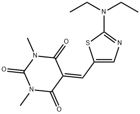 5-([2-(DIETHYLAMINO)-1,3-THIAZOL-5-YL]METHYLENE)-1,3-DIMETHYL-2,4,6(1H,3H,5H)-PYRIMIDINETRIONE 结构式