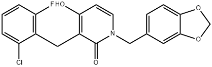 1-(1,3-Benzodioxol-5-ylmethyl)-3-(2-chloro-6-fluorobenzyl)-4-hydroxy-2(1H)-pyridinone 结构式