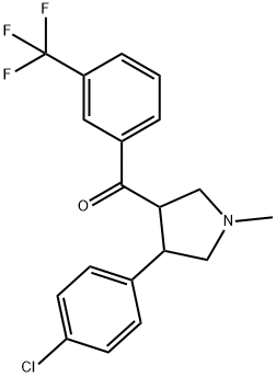 [4-(4-CHLOROPHENYL)-1-METHYLTETRAHYDRO-1H-PYRROL-3-YL][3-(TRIFLUOROMETHYL)PHENYL]METHANONE 结构式