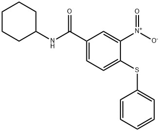 N-CYCLOHEXYL-3-NITRO-4-(PHENYLSULFANYL)BENZENECARBOXAMIDE 结构式