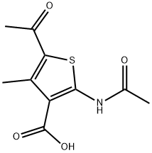 2-乙酰氨基-5-乙酰基-4-甲基噻吩-3-羧酸 结构式