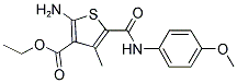 2-氨基-5-[(4-甲氧苯基)氨基甲酰]-4-甲基-噻吩-3-羧酸乙酯 结构式
