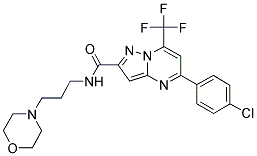 5-(4-CHLOROPHENYL)-N-(3-MORPHOLINOPROPYL)-7-(TRIFLUOROMETHYL)PYRAZOLO[1,5-A]PYRIMIDINE-2-CARBOXAMIDE 结构式