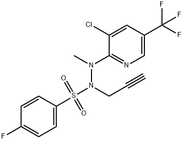 N'-[3-Chloro-5-(trifluoromethyl)-2-pyridinyl]-4-fluoro-N'-methyl-N-(2-propynyl)benzenesulfonohydrazide 结构式