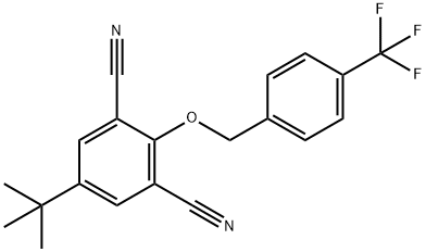 5-(TERT-BUTYL)-2-([4-(TRIFLUOROMETHYL)BENZYL]OXY)ISOPHTHALONITRILE 结构式