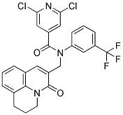 2,6-Dichloro-N-[(2,3-dihydro-5-oxo-(1H,5H)-benzo[ij]quinolizin-6-yl)methyl]-N-[3-(trifluoromethyl)phenyl]pyridine-4-carboxamide 结构式