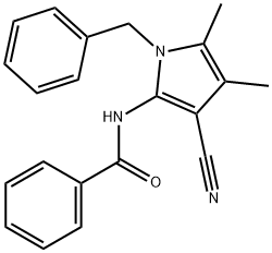 N-(1-BENZYL-3-CYANO-4,5-DIMETHYL-1H-PYRROL-2-YL)BENZENECARBOXAMIDE 结构式