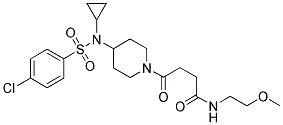 4-[4-[((4-Chlorophenyl)sulphonyl)cyclopropylamino]piperidin-1-yl]-N-(2-methoxyethyl)-4-oxobutanamide 结构式