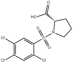 1-[(2,4,5-TRICHLOROPHENYL)SULFONYL]-2-PYRROLIDINECARBOXYLIC ACID 结构式