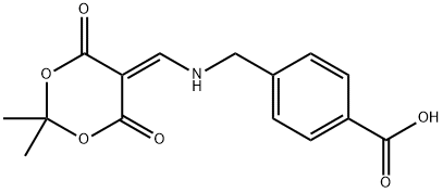 4-((((2,2-二甲基-4,6-二氧代-1,3-二氧六环-5-亚丙基)甲基)氨基)甲基)苯甲酸 结构式