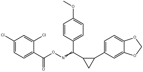 5-(2-[([(2,4-DICHLOROBENZOYL)OXY]IMINO)(4-METHOXYPHENYL)METHYL]CYCLOPROPYL)-1,3-BENZODIOXOLE 结构式