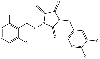 1-[(2-CHLORO-6-FLUOROBENZYL)OXY]-3-(3,4-DICHLOROBENZYL)-1H-IMIDAZOLE-2,4,5(3H)-TRIONE 结构式